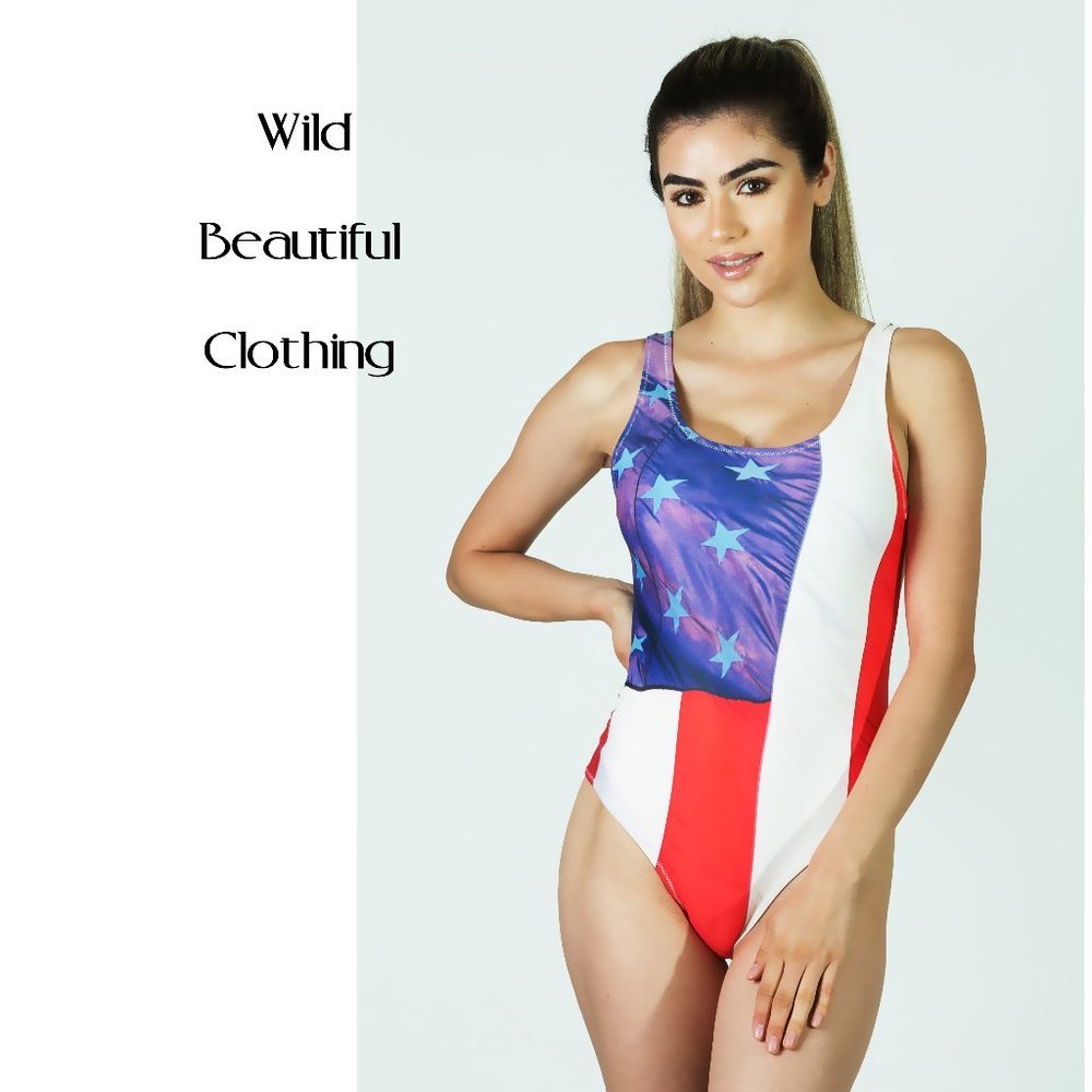 USA Flag One Piece Swimsuit